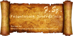 Feigelstock Szofrónia névjegykártya